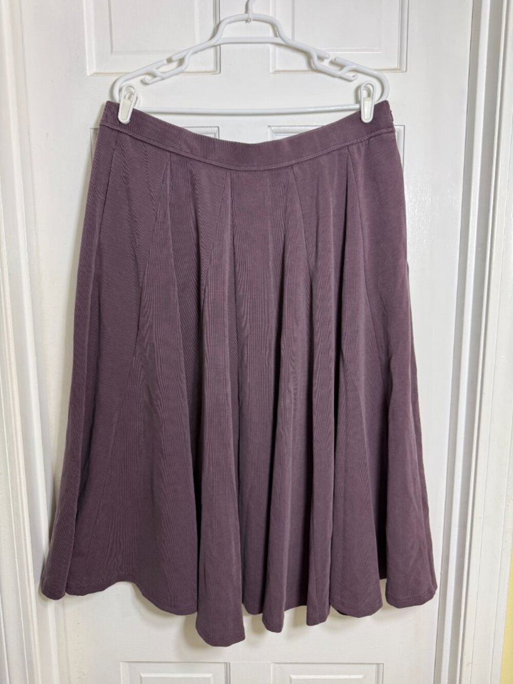 OGL Sandwashed Lyocell Blend Volume Skirt with Pockets - Dark Grey Purple - Picture 2 of 6